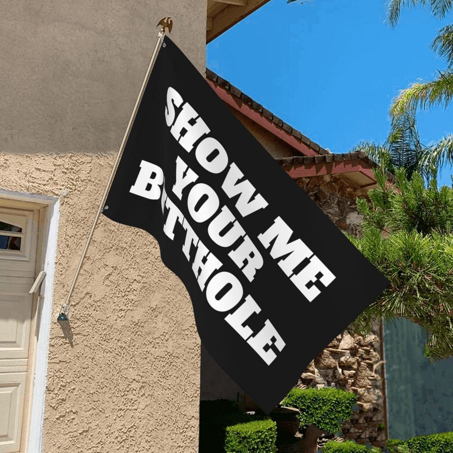 Show Me Your Butthole Garden Flag 3x5 Ft Decor Outdoor Banner Sign Party Parade Breeze Home Fade Proof Flags