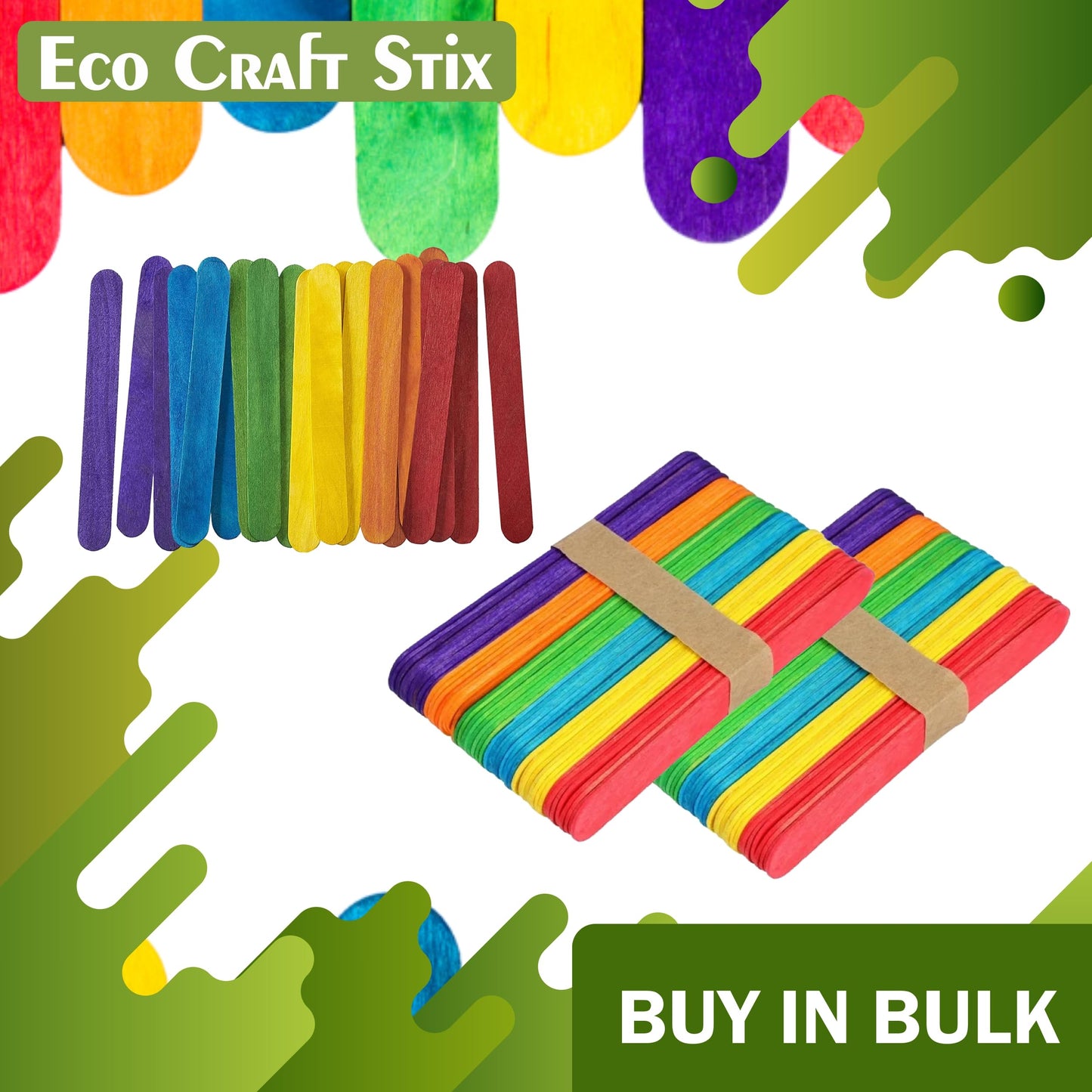 Craft Stix 4.5" Colored Wooden Craft Sticks - Pack of 100ct