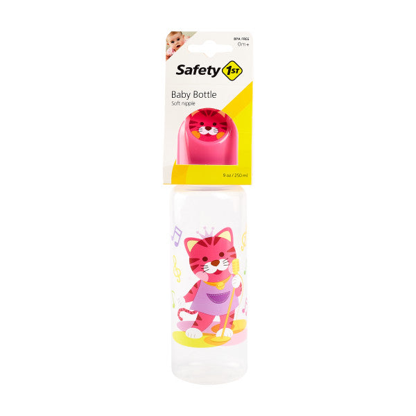 SAFETY 1ST 9OZ BABY BOTTLE W/ANIMAL SHAPE CAP