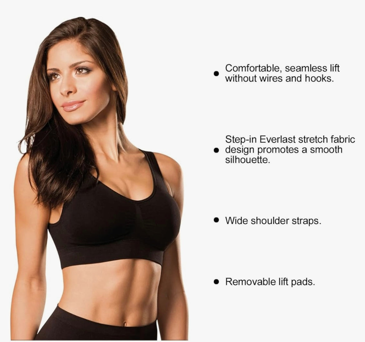 Original Seamless Comfort Bra (Size XL/Black-3 Pack)