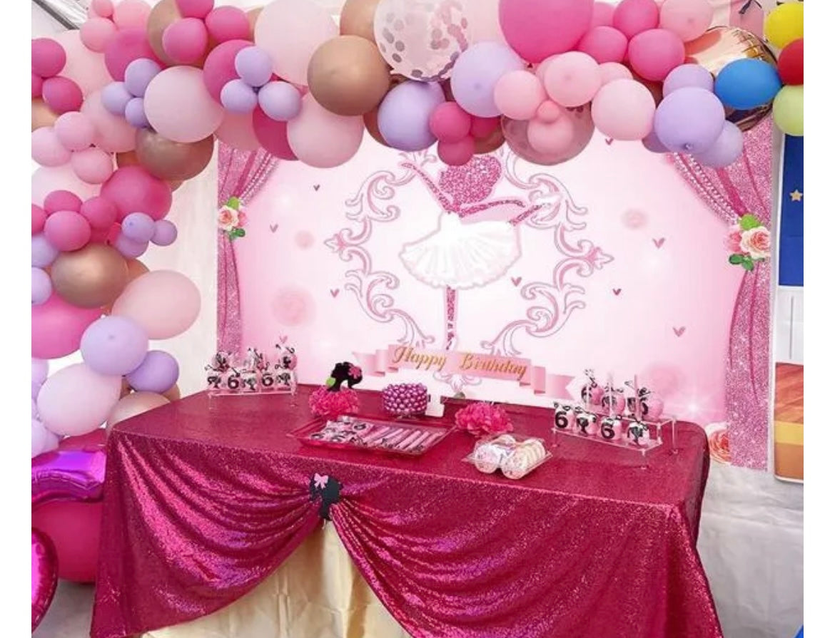 Ballerina Birthday Photography Backdrop 7x5ft Romantic Elegant Ballet Girls Background Dance Party Decorations Baby Shower Birthday Party