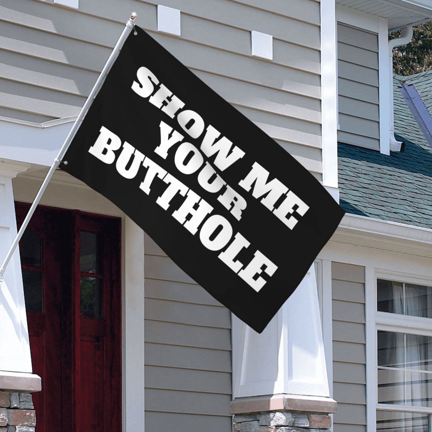 Show Me Your Butthole Garden Flag 3x5 Ft Decor Outdoor Banner Sign Party Parade Breeze Home Fade Proof Flags