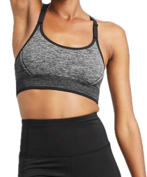 Women’s Seamless Cami Bra Dark Heather Gray Medium Support (Size Medium) Pack of 3