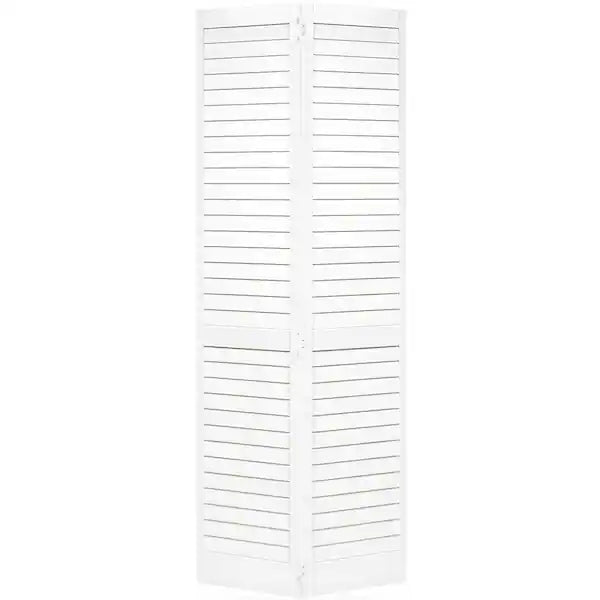 (New) Closet Door, Bi-fold, Louver Louver Plantation Primed White (36x80)