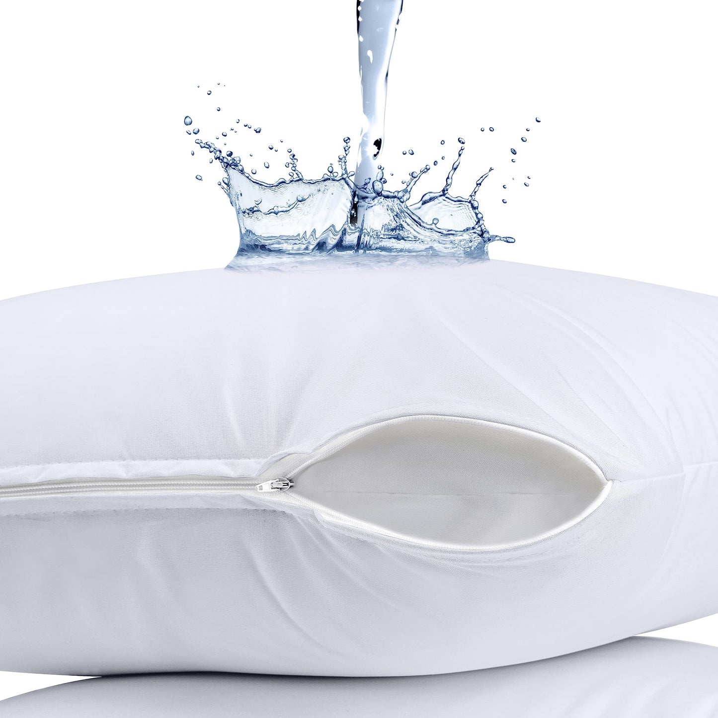 Waterproof Pillow Protector Zippered (2 Pack) Queen – Bed Bug Proof Pillow Encasement 20 x 28 Inches