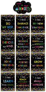 Growth Mindset Posters Classroom Bulletin Board Display Set Positive Sayings What is Your Mindset for Kids School Decoration