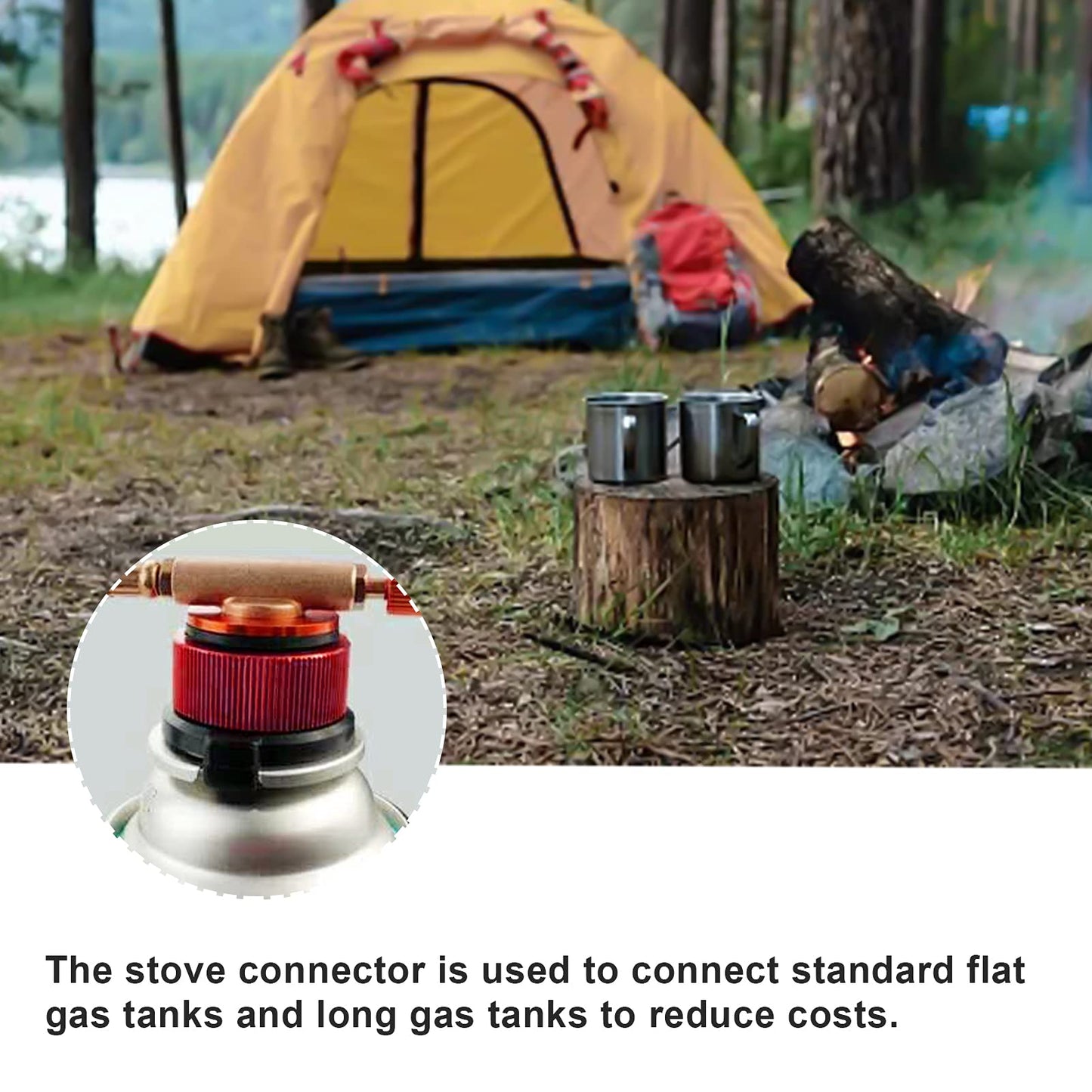 Camping Stove Converter,plplaaoo Camping Stove Adapter,Outdoor Stove Burners Adapter, Portable Gas Tank Converter for Butane Canister, Fuel Refill Adapter for Outdoor Backpack Hiking