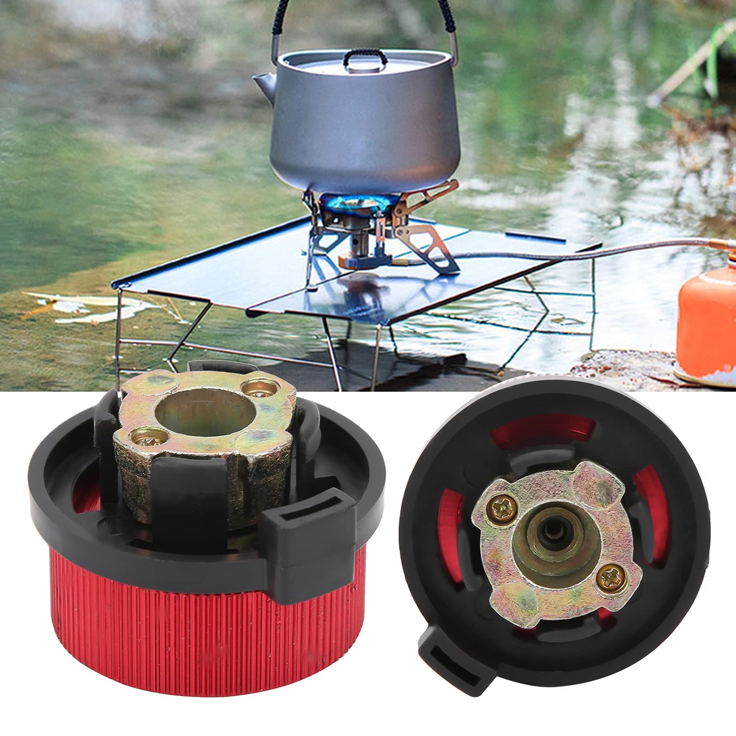 Camping Stove Converter,plplaaoo Camping Stove Adapter,Outdoor Stove Burners Adapter, Portable Gas Tank Converter for Butane Canister, Fuel Refill Adapter for Outdoor Backpack Hiking