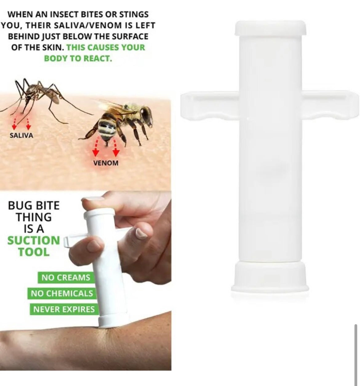 Bugs Bite Thing Suction Tool Portable Non-Irritating Physical Poison Remover Bugs Bite Antipruritic Instrument