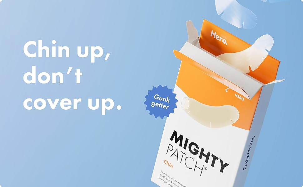 Mighty Patch Chin patch - XL Contoured Hydrocolloid Chin Patch for Blemishes and Pimples, Non-Irritating, Vegan-Friendly, Not Tested on Animals (10 Count)