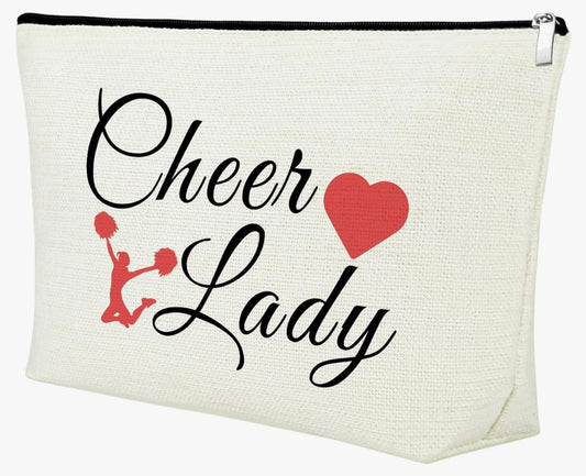 Cheerleader Gift for Women Makeup Bag Cheer Team Gift for Teen Girls Cheer Lady Cosmetic Bag Thank You Gift for Cheer Sister Coach Mom Fan Cheerleading Gift Birthday Gift Travel Cosmetic Pouch