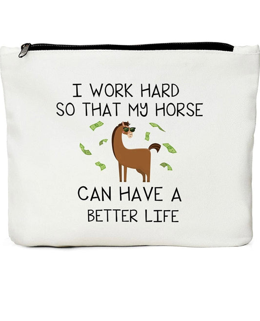 Horse Gifts for Girls, Gifts Horse Themed Gifts, Horse Lover Gifts for Women, Horse Gifts for Horse Lovers,Funny Birthday gifts for Women, Girl, Mom, Friend, Horse Makeup Bag