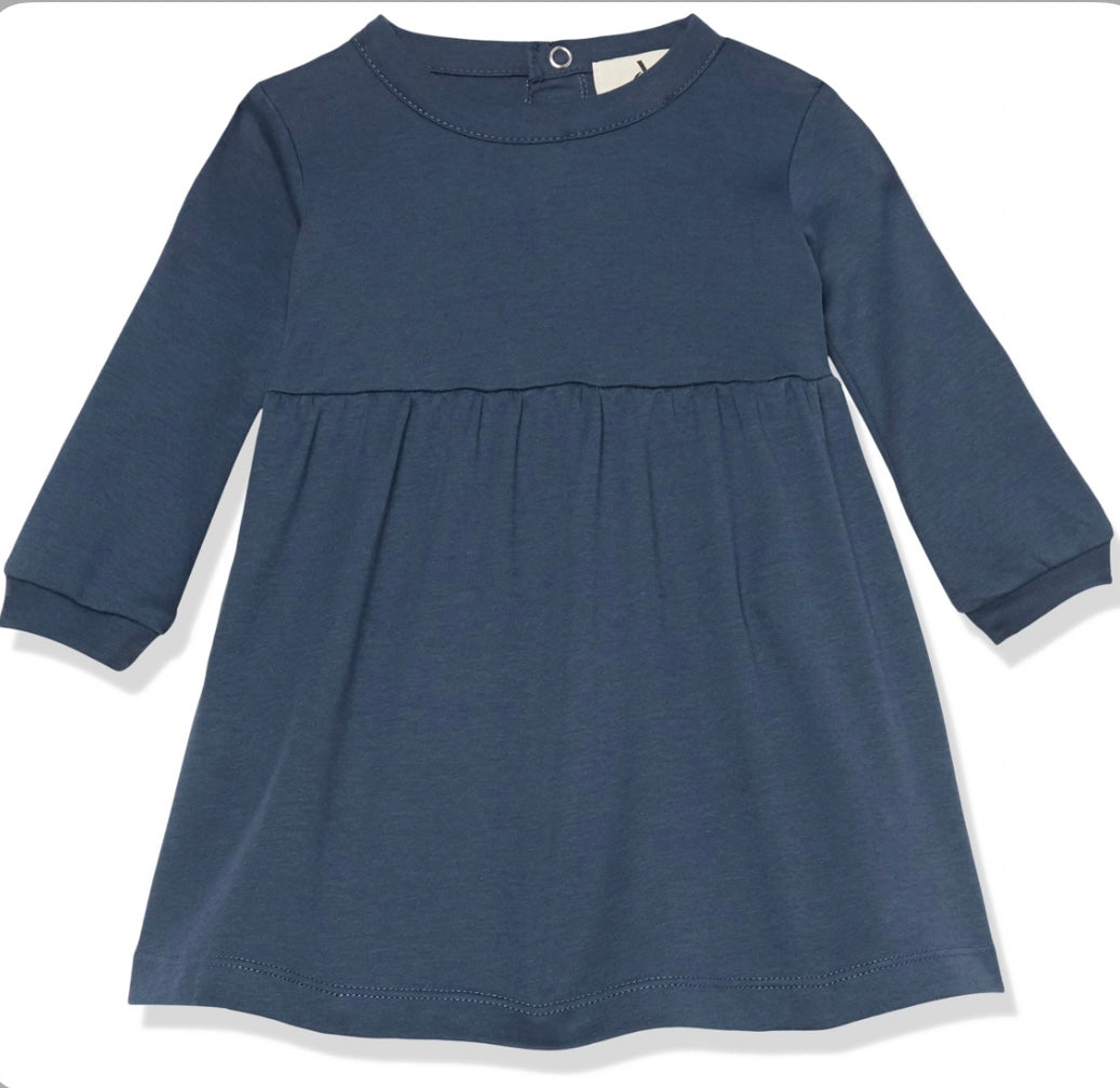 Baby Girls' Organic Cotton Long Sleeve T-Shirt Dress 24 Months Dark Navy