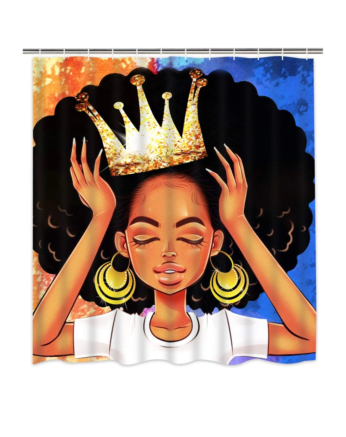 BEAUTIFUL AFRO GIRL POWER SHOWER CURTAINS